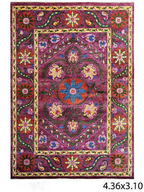 Pink Red Blue Green Contemporary Chobi Carpet (10x14 ft)