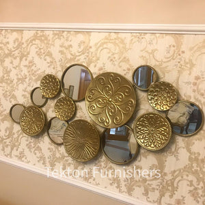 3D Metallic + Mirror Golden Wall Hanging