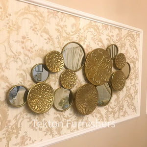 3D Metallic + Mirror Golden Wall Hanging