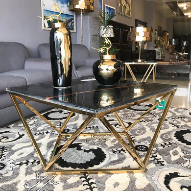 Debonair Metal Table with Marble Top