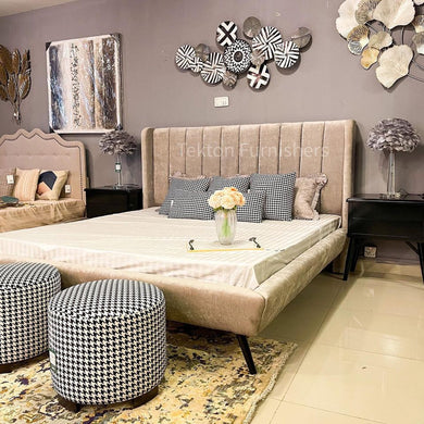 Grey Upholstered Bed