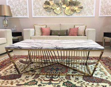 Infinity Metal Coffee table - Marble top