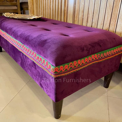 Linnet Embroidered Bench