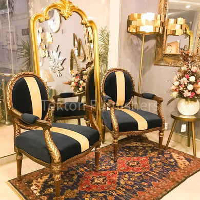 Luxury Pure Sheesham Wood Chairs in Golden & Brown Finish