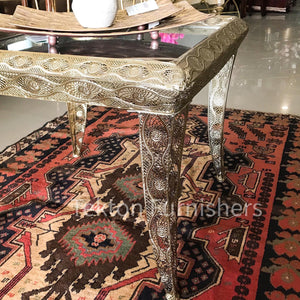 Metal Accent Coffee Table with Mirror top.