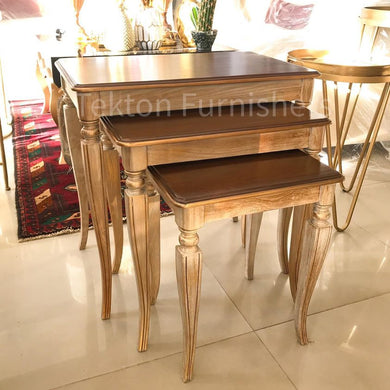 Nesting tables set in pure sheesham.