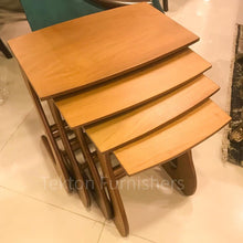 Load image into Gallery viewer, Pure Sheesham Wood Nest of Tables with Golden Natural Wood Grain Finish