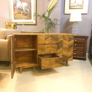 Reclaimed Wood Console with Wooden Legs