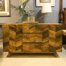 Load image into Gallery viewer, Reclaimed Wood Console with Wooden Legs