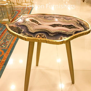 Resin Abstract Pattern Top Table