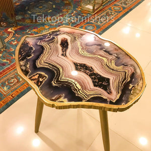 Resin Abstract Pattern Top Table