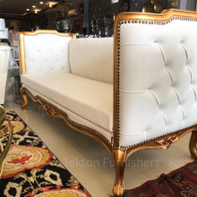 Load image into Gallery viewer, Three Seater Tufted Arms Sheesham Wood Sofa