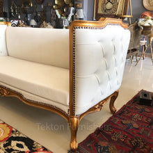 Load image into Gallery viewer, Three Seater Tufted Arms Sheesham Wood Sofa