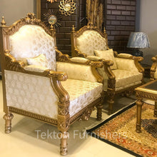 Load image into Gallery viewer, Traditional Hand Carved Solid Wood Sofa and Tables Set