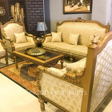 Load image into Gallery viewer, Traditional Hand Carved Solid Wood Sofa and Tables Set