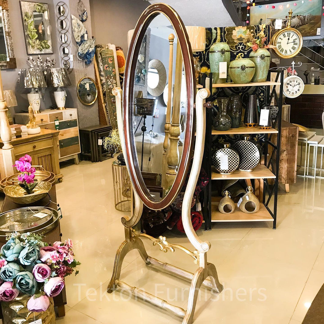 Traditional Solid Wood Cheval Mirror.