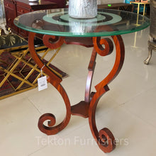 Load image into Gallery viewer, Wooden Entryway Table with Glass Top.